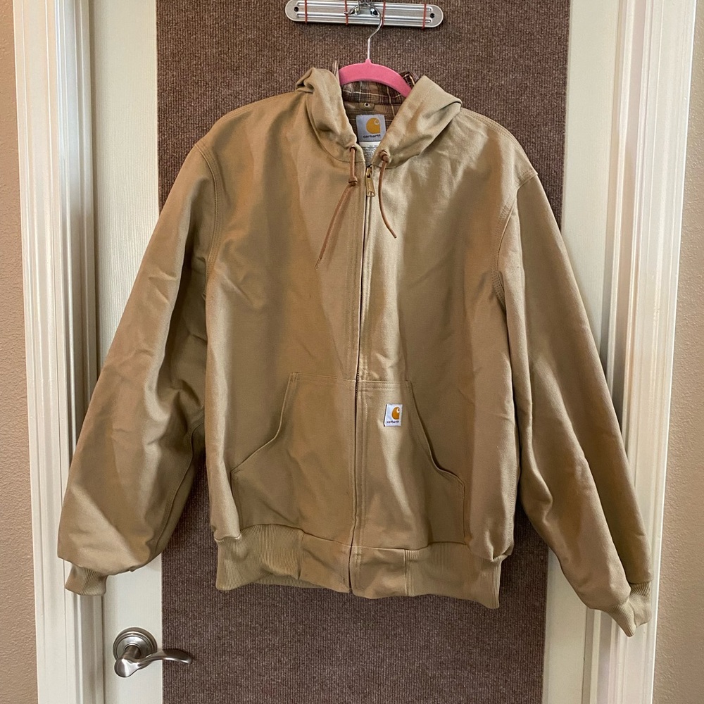 Carhartt Relaxed Fit Flannel Lined Hooded Zip Up Jacket NWOT